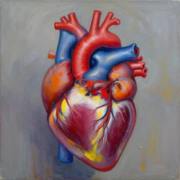 anatomically correct! human heart, real heart, anatomic, painting by jackson pollock