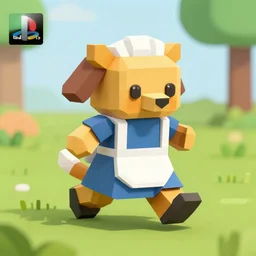 lowpoly ps 1 playstation 1 9 9 9 running anthropomorphic lurantis maid standing in a field of daisies wearing witch hat, mount doom in the distance digital illustration by ruan jia on artstation