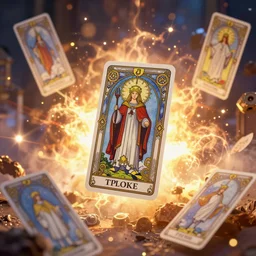 magical tarot cards floating in the midst of magical explosions, intricate details, epic scale, 8 k, sharp focus, hyperrealism, very realistic, by caspar friedrich, albert bierstadt, james gurney, brian froud,