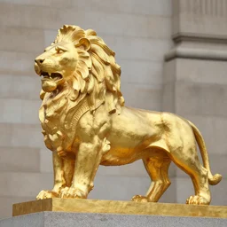 golden lion sculpture