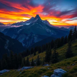 beautiful landscape photography by marc adamusapls., drmatic lighting,, sunset, dramatic sky