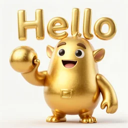 gold of the giants, character design, cartoonish, facial expression, natural, Says Hello Letters Lines