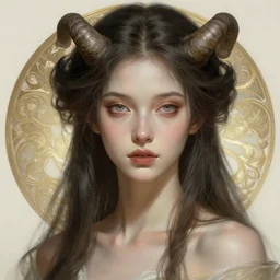 ''demon girl, diffuse lighting, fantasy, intricate, elegant, highly detailed, lifelike, photorealistic, digital painting, artstation, illustration, concept art, smooth, sharp focus, naturalism, trending on byron's - muse, by greg rutkowski and greg staples and alphonse mucha