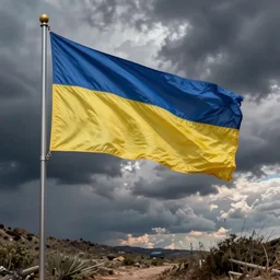Putin waving flag of Ukraine