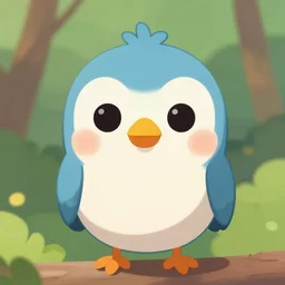 bird looking directly into camera in cartoon style