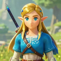 an in game portrait of madeleine celeste from the legend of zelda breath of the wild, breath of the wild art style.