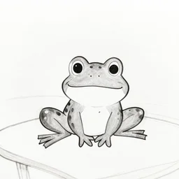drawing from 1 9 2 0's disney animation, white paper, black & white, frog rabbit on a table