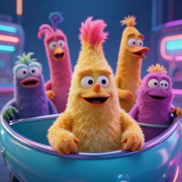 a cinematic still of meeboo bohtrops, shmiggle biggles in the bleem podorkers, jajaboonords flipjimtots, masterpiece, closeup, octane render, nvidia raytracing demo, (neon futurism)