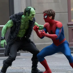 Tobey Maguire as the Green Goblin, fighting Daniel Radcliffe as Spider-Man, 2023 movie preview, screenshot, promotional still, Ultra HD, 8k, realistic