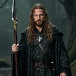 an epic portrait of seann william scott as a bard in d & d