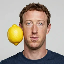 Mark Zuckerberg has a lemon head and yellow skin