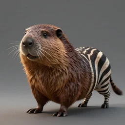 Mythical creature, having beaver head and zebra body , digital painting, artstation, concept art, smooth, sharp focus, illustration, artstation trending, octane render, unreal engine, realistic, 8K, HDR, high quality, high resolution, lossless, photorealistic