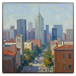 painting of a city by michael garmash