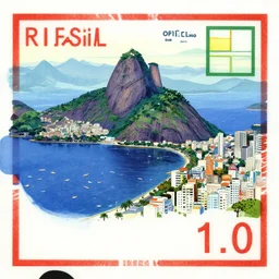 rio de janeiro illustration, postal code, colorful