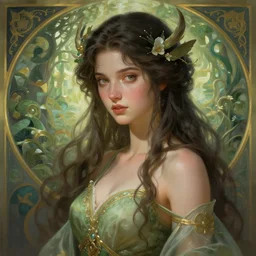 goddess of nature, highly detailed, digital painting, artstation, concept art, smooth, sharp focus, illustration, Unreal Engine 5, 8K, art by Ross Tran and greg rutkowski and alphonse Mucha