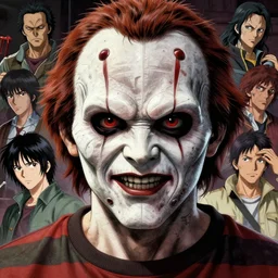 freddy krueger!!!!, | | very anime, fine - face, realistic shaded perfect freddy krueger face, fine details. anime. realistic shaded lighting poster of freddy krueger by ilya kuvshinov katsuhiro otomo ghost - in - the - shell, magali villeneuve, artgerm, jeremy lipkin and michael garmash, rob rey and kentaro mi