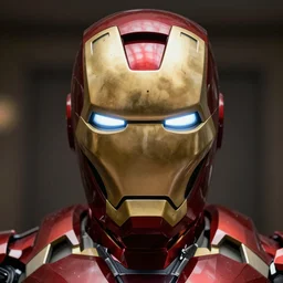face of danny devito in iron man's helmet display, cinematic 4 k