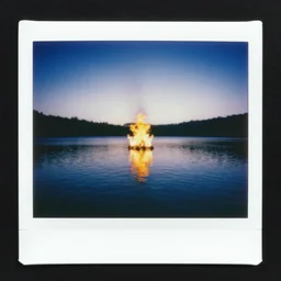 lake on fire, polaroid