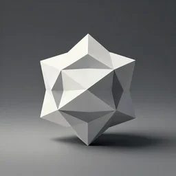 minimalist vector origami icon symmetry icosahedron