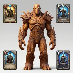 a portrait ancient giant plant man, centered, wood bark skin, symmetry, front full view, artstation, orthographic, hd, 8 k, sharp high quality artwork by greg rutkowski, concept art, blizzard warcraft artwork, hearthstone card artwork