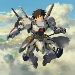 Gandalf piloting a Mecha, Makoto Shinkai, digital art,