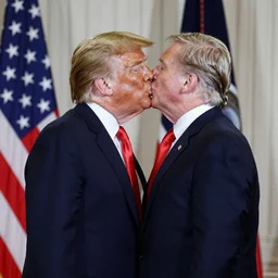 trump kissing trump