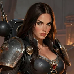 Megan Fox as Sister of Battle, warhammer 40k, closeup character portrait art by Donato Giancola, Craig Mullins, digital art, trending on artstation