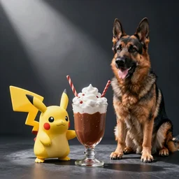 cute puerto rican coquito pokemon, water type, german shepard, ultra realistic, by ilya kuvshinov, artgerm, and greg rutkowski