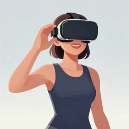 female wearing virtual reality digital illustration artstation