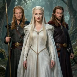 galadriel in lothlorien, art by tom bagshaw and donato giancola