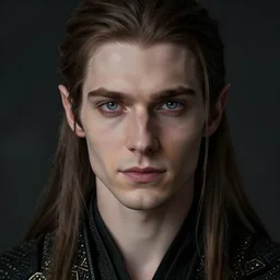 portrait of an elven mage, dark, piercing eyes, gentle expression, elegant clothing, photorealistic, highly detailed, artstation, smooth, sharp focus, art by michael whelan, artgerm, greg rutkowski and alphonse mucha