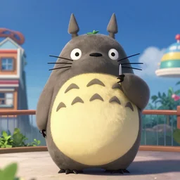 photo of a totoro animatronic on disney's it's a small world ride