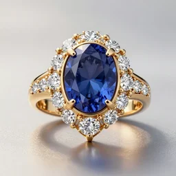 futuristic!! diamond wedding ring, gold, sapphire, ( design by porsche!!!!! ), xf iq 4, 1 5 0 mp, 5 0 mm, f / 1. 4, iso 2 0 0, 1 / 1 6 0 s, natural light, octane render, macro shot, symmetrical balance, polarizing filter, sense of depth, ai enhanced