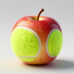 an apple!!!!!!!!!!!!!!!!!!!!!!!!!!!!!!!! made of a tennis ball