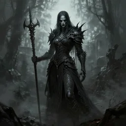 folk horror style illustration of the ashen one from dark souls 3