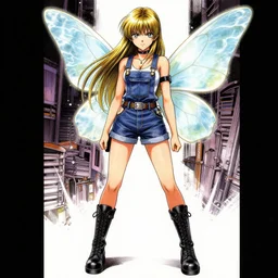hd manga anime portrait of a fairy girl in combat boots and overalls, in ishikawa ken frank miller jim lee alex ross style detailed trending award winning on flickr artstation,