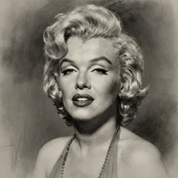 charcoal portrait of Marilyn Monroe by Mandy Jurgens and Richard Schmid
