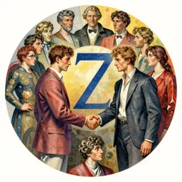 the circle complete, greek symbol zeta, diversity team, american guy, european, handshake, highly detailed, digital painting, watercolor, soviet realism, engraving, artstation, concept art, smooth, sharp focus, vivid grunge, manga, illustration, unreal engine 5, 8 k, art by bilibin and kuvshinov and malevich and mucha