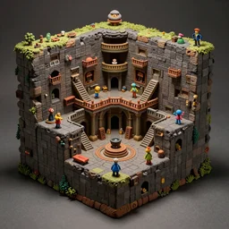 detailed studio photography of a claymation diorama of an isometric dungeon game level design, zeiss lens, detailed, by erwin olaf, joop geesink, wes anderson, jim henson, brian froud, breathtaking, 8 k resolution, beautiful lighting, studio light, extremely detailed, establishing shot, realistic materials, hyperrealistic