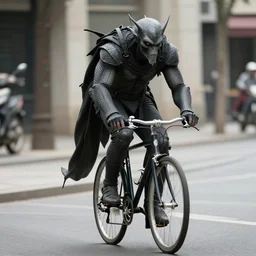 cthulu riding a bicycle, realistic