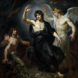 attractive male deity, casting dark magic, summoning handsome lucifer morningstar, highly detailed painting by gaston bussiere, craig mullins, j. c. leyendecker