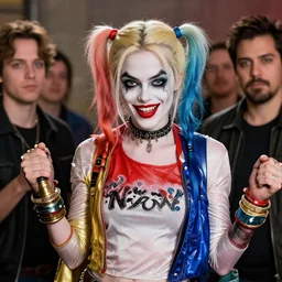 A badass and beautiful photo of Ana Taylor-Joy as Harley Quinn by nuri iyem, james gurney, james jean, greg rutkowski, anato finnstark. hyper detailed, 50mm, award winning photography.