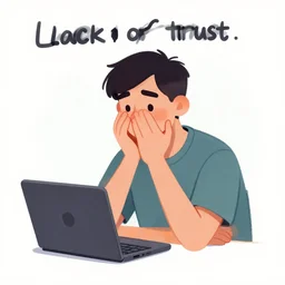 lack of trust, mental health, artstation, digital art