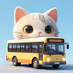 cat - shaped bus, digital art