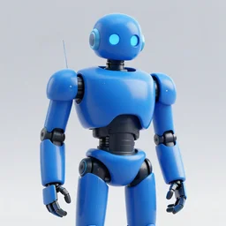 a blue robot, sythwave