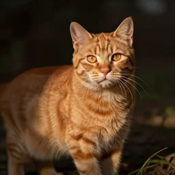 orange cat, colored like the cheshire cat, photo