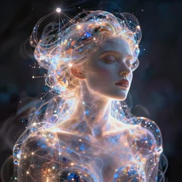 person made of quantum energy
