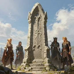 gothic stone monument, highly detailed, d & d, fantasy, highly detailed, digital painting, trending on artstation, concept art, sharp focus, illustration, global illumination, ray tracing, realistic shaded, art by artgerm and greg rutkowski and fuji choko and viktoria gavrilenko and hoang lap, sunny