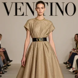 upshot of a fashion model, luxury dress, official valentino editorial, highly detailed