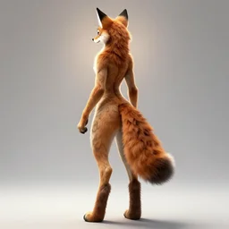 full body of anthropomorphic lynx fursona standing on hind legs, from behind as a slim woman with lynx head, tail, furry paws but no boots, by tanidareal, irakli nadar, muggur, intricate linework, unreal engine, trending on deviantart, furry art, furaffinity, backlight